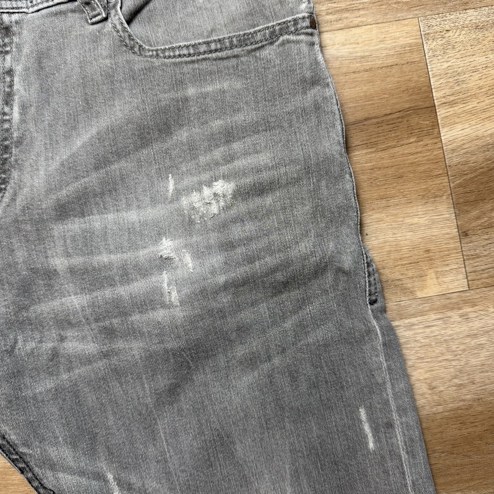 Diesel Tepphar Jeans Men 34x32 Gray Slim Carrot Stretch Distressed Whiskered - Picture 8 of 16